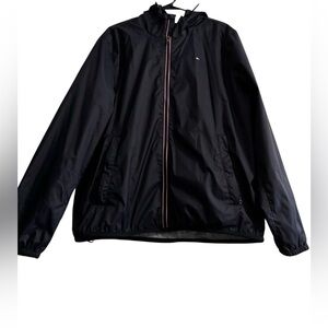 Tommy Hilfiger Navy Jacket with Red and White Accents/ in a good used condition.